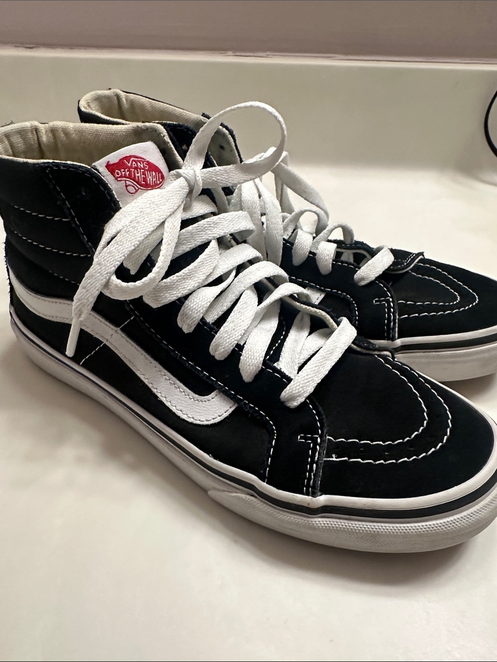 Vans Black and White Sk8-High Classic Sneakers - Picture 1 of 7